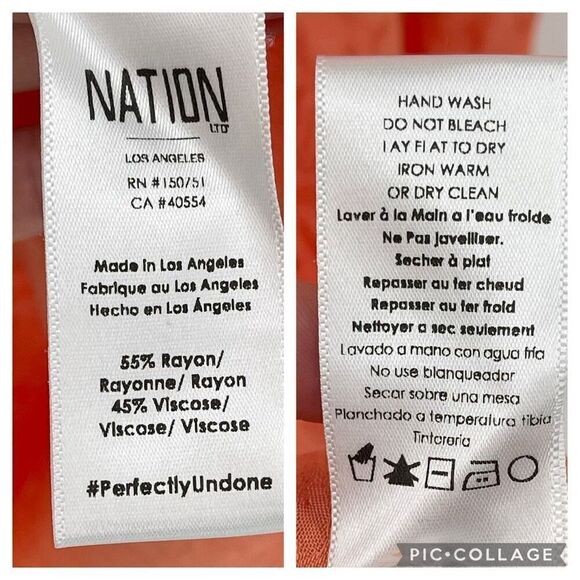 Nation LTD V-Back Penelope Mini Slip Dress Sleeveless Leopard Peach Women Small - Picture 8 of 8